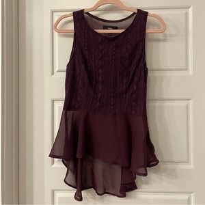 Purple peplum tank top size xs from Target